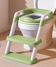 Baybee Ladda Western Toilet Potty Seat for Kids, Baby Potty Training Plastic Seat Chair with Ladder, Adjustable Step Height, Cushion Seat | Potty Seat for 1-8 Years Child Boys Girls (Green)