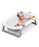 Baybee Bath Tub for Baby 0-5 Years, Foldable Baby Bathtub for Kids with Anti Skid Base & Drainer, Mini Swimming Pool for Babies, Easy to Store, Newborn Baby Folding Bathing Tub for Girls & Boys (Grey)