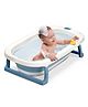 Baybee Bath Tub for Baby 0-5 Years, Foldable Baby Bathtub for Kids with Anti Skid Base & Drainer, Mini Swimming Pool for Babies, Easy to Store, Newborn Baby Folding Bathing Tub for Girls & Boys (Blue)