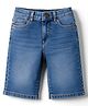 Pine Kids Denim Woven Knee Length Washed Shorts - Blue