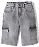 Pine Kids Knee Length Washed Denim Shorts - Grey