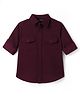 Pine Kids Cotton Woven Full Sleeves Solid Shirt - Maroon