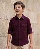 Pine Kids Cotton Woven Full Sleeves Solid Shirt - Maroon