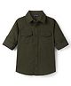 Pine Kids Cotton Woven Full Sleeves Solid Shirt - Olive Green