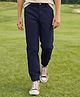 Pine Kids Cotton Elastane Woven Full Length Solid Trouser - Navy Blue