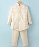 Little Bull Full Sleeves Threadwork Detailed Sequins Embellished Kurta & Pyjama Set - Cream