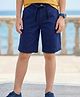Pine Kids Cotton Elastane Woven Above Knee Length Shorts - Navy Blue