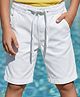 Pine Kids Cotton Elastane Woven Above Knee Length Shorts - White