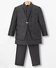Little Bull Full Sleeves Sherwani With Sequins Embellished & Threadwork Detailed Attached Jacket & Pant Set - Grey