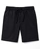 Pine Kids Cotton Elastane Woven Above Knee Length Solid Colour Shorts - Black