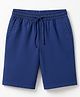 Pine Kids Cotton Elastane Woven Above Knee Length Solid Colour Shorts - Blue