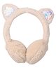 Kid-O-World Fur Knit Ear Applique Detailed Sequins Embellished Earmuffs - Beige