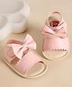 Kicks & Crawl Bow Applique Detailed Velcro Closure Sandals - Pink