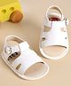 Kicks & Crawl Textured Buckle Closure Sandals - White