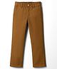 Pine Kids Cotton Elastane Woven Full Length Solid Colour Trouser - Khaki