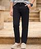 Pine Kids Cotton Elastane Woven Full Length Solid Colour Trouser - Black