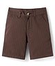 Pine Kids Cotton Elastane Woven Knee Length Shorts - Brown