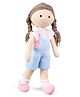 Bonfino Premium Handmade Miss Emma Crochet Soft Toy with BIS Certified Knitted Cotton Blue & Pink - Height  44 cm