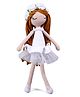 Bonfino Premium Handmade Miss Emma Crochet Soft Toy with BIS Certified Knitted Cotton white - Height  34 cm