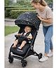 Babyhug Portable Baby Stroller with One-hand Z Compact Fold - Black| Pram for Newborn| Concealed Linked Brake| Swivel Wheels| 5 point Safety Harness| Air Cabin Friendly|