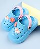 Babyoye Floral & Unicorn Applique Clogs with Back Strap - Pink & Blue