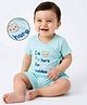 Babyoye 100% Cotton Woven Half Sleeves T-Shirt & Shorts Set with Im Here For Cuddles Text & Teddy Print - Light Blue