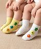Babyoye 100% Bamboo Knit Ankle Length Socks with Cable Knit Design Pack of 2 - Pink & Ivory