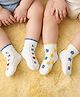 Babyoye Bamboo Knit Ankle Length Socks With Floral Print Pack Of 2 - Off White