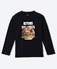 Wear Your Mind Cotton Knit Full Sleeves Beyond The Limits Text Printed Tee - Black