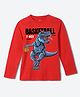 Wear Your Mind Cotton Knit Full Sleeves Dainosaur Printed Tee - Red