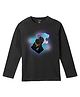 Wear Your Mind Cotton Knit Marvel Featuring Full Sleeves Black Panther Printed Tee - Black