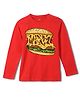 Wear Your Mind Cotton Knit Marvel Featuring Full Sleeves Burger Designed Text Printed Tee - Red