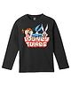 Wear Your Mind Cotton Knit Looney Tunes Featuring Full Sleeves Tasmanian Devil & Bugs Bunny Character Printed Tee - Black