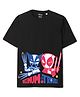 Wear Your Mind Cotton Knit Marvel Featuring Half Sleeves Deadpool & Wolverine Printed Oversized Tee - Black