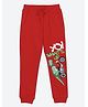 Wear Your Mind Cotton Knit Typography & Dinosaur Printed Jogger - Red