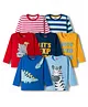 Babyhug 100 % Cotton Single Jersey Knit Full Sleeves T-Shirt With Dino Print Pack Of 7 - Multicolour