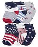 Neska Moda Cotton Elastane Pack Of 6 American Flag & Striped Socks - Multi Colour