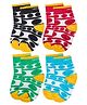 Neska Moda Cotton Elastane Pack Of 4 Circles Designed Socks - Multi Colour