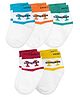 Neska Moda Cotton Elastane Pack Of 5 Holiday Text Designed Socks - Multi Colour