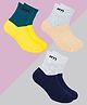 Neska Moda Cotton Elastane Pack Of 3 Colour Blocked Socks - Multi Colour