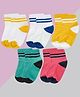 Neska Moda Cotton Elastane Pack Of 5 Striped & Colour Blocked Socks - Multi Colour