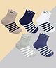Neska Moda Cotton Elastane Pack Of 5 Striped Socks - Multi Colour