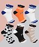 Neska Moda Pack Of 6  Cotton Sports Ball Printed Ankle Socks - Multi Colour