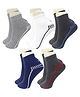 Neska Moda Pack Of 5 Cotton Elastane Abstract Printed Ankle Socks - Multi Colour