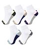 Neska Moda Pack Of 5 Cotton Elastane Colour Blocked Ankle Socks - Grey White & Dark Blue