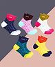Neska Pack Of 5 Cotton Elastane Polka Dots Printed Ankle Socks - Multi Colour