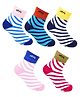 Neska Pack Of 5 Cotton Elastane Striped Ankle Socks - Multi Colour