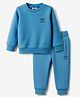 ADIDAS KIDS Cotton Knit Full Sleeves Co-ords T-Shirt & Track Pant Set with Logo Embroidery - Blue