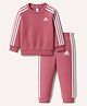 ADIDAS KIDS Cotton Knit Full Sleeves Top & Joggers Set With Logo Print & Tape Detailing - Rose Gold