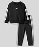 ADIDAS KIDS Cotton Knit Full Sleeves Top & Joggers Set With Logo Print & Tape Detailing - Black